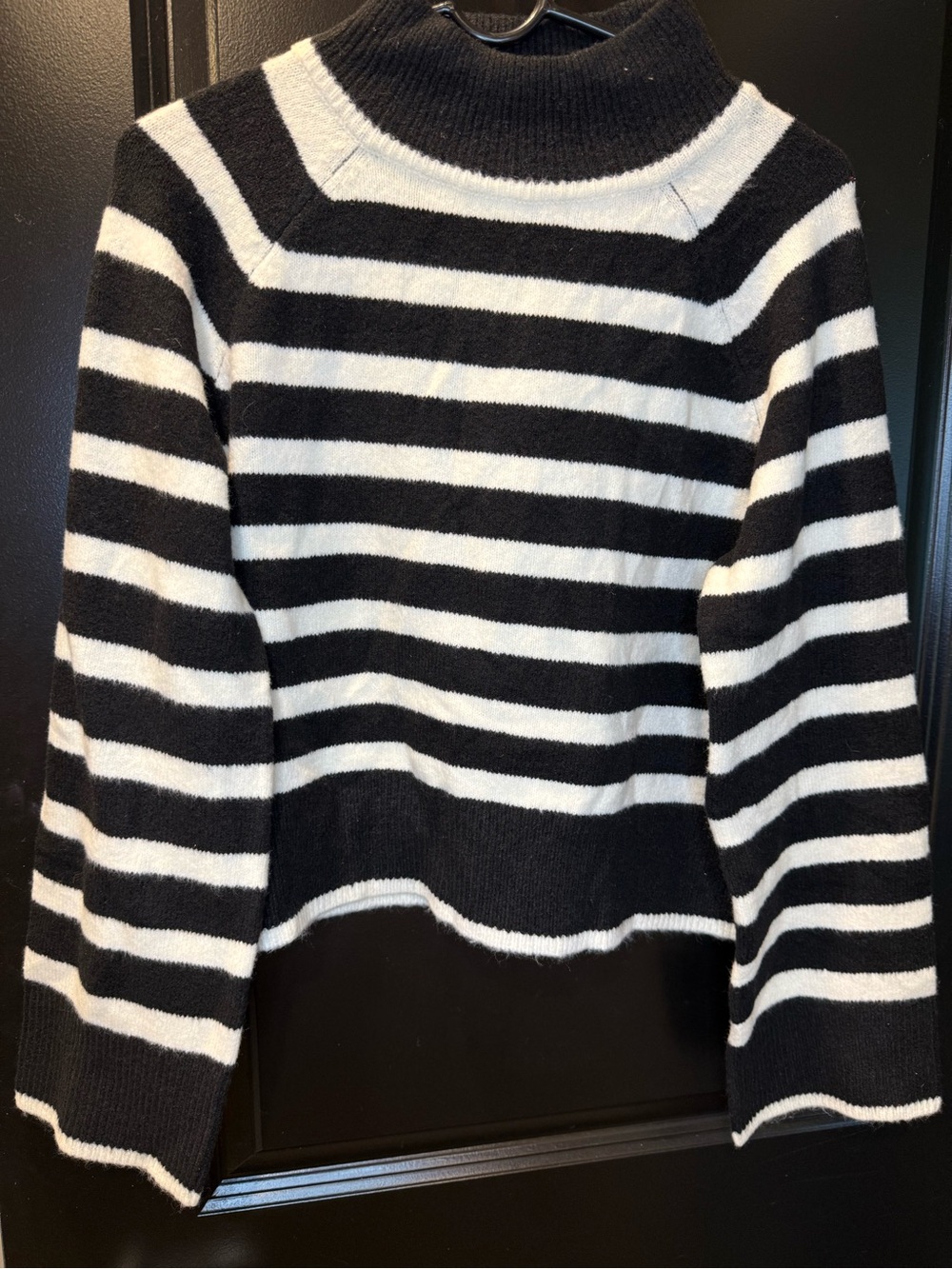 Universal Thread Black and White Striped Turtleneck Sweater